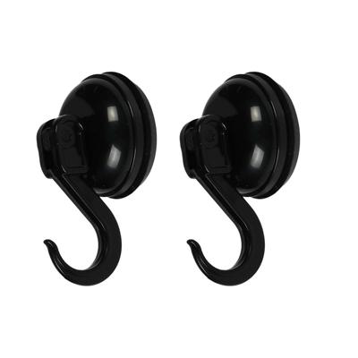 Benson Ophanghaakjes - zwart - 2x delig - kunststof - draagkracht 2 kg