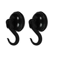 Benson Ophanghaakjes - zwart - 2x delig - kunststof - draagkracht 2 kg