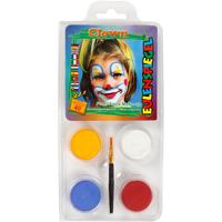 Eulenspiegel schmink - motieven set, clown, diverse kleuren, 1 set