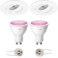 Philips Hue LED Spot Set GU10 - Mat Wit Inbouw. Kantelbaar. Bluetooth