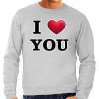 I love you valentijn sweater grijs voor heren - thumbnail