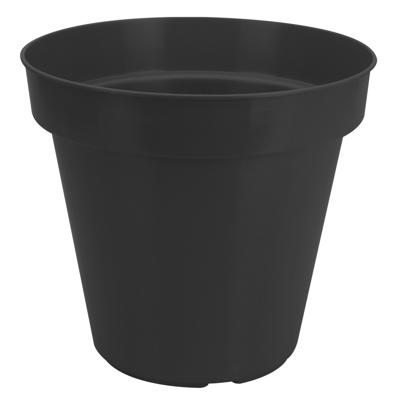 Pro Garden Bloempot - zwart - rond - D35 cm - kunststof - plantenpot - tuin buiten
