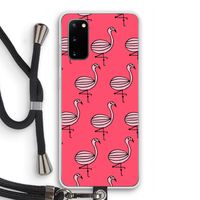 Flamingo: Samsung Galaxy S20 Transparant Hoesje met koord