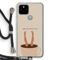 Aggressively drinks coffee: Pixel 5 Transparant Hoesje met koord