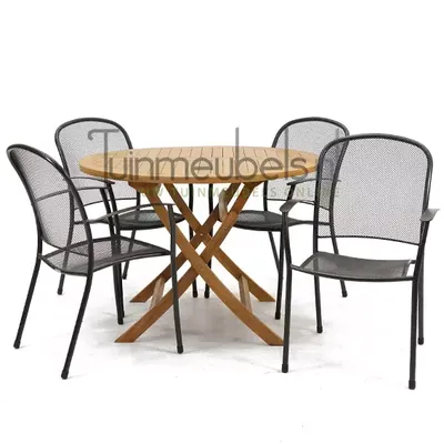 Tuinstoel Caredo met Milton tafel rond 110 cm