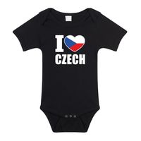 I love Czech / Tsjechie landen rompertje zwart jongens en meisjes 92 (18-24 maanden)  -