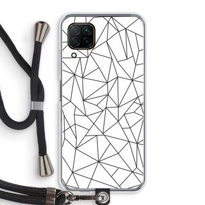 Geometrische lijnen zwart: Huawei P40 Lite Transparant Hoesje met koord