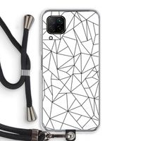 Geometrische lijnen zwart: Huawei P40 Lite Transparant Hoesje met koord