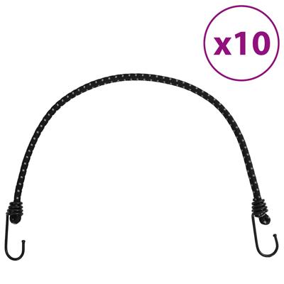 VidaXL Spanelastieken met reflecterende strips en haken 10 stuks 59 cm
