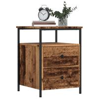 Nachtkastjes 2 st 44x45x60 cm bewerkt hout oud houtkleurig