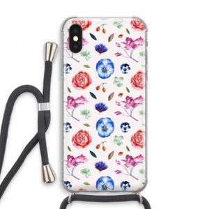 Bloemetjes: iPhone XS Max Transparant Hoesje met koord