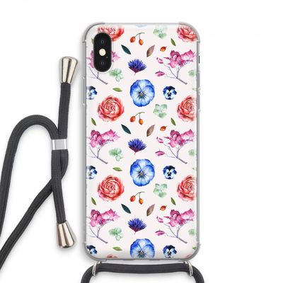 Bloemetjes: iPhone XS Max Transparant Hoesje met koord