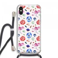 Bloemetjes: iPhone XS Max Transparant Hoesje met koord