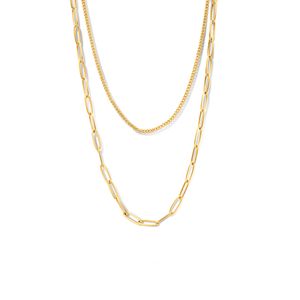 Ketting Multi Paperclip-Gourmet staal goudkleurig 4,2 mm 44,5 + 5 cm