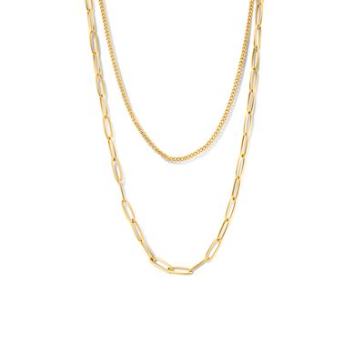 Ketting Multi Paperclip-Gourmet staal goudkleurig 4,2 mm 44,5 + 5 cm