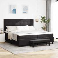 Boxspringbed met Matras & Bank Zwart 200x200 cm Velvet