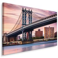 Schilderij - Manhatten Bridge NYC, multi-gekleurd, scherpe print - thumbnail