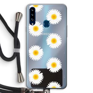Margrietjes: Samsung Galaxy A20s Transparant Hoesje met koord