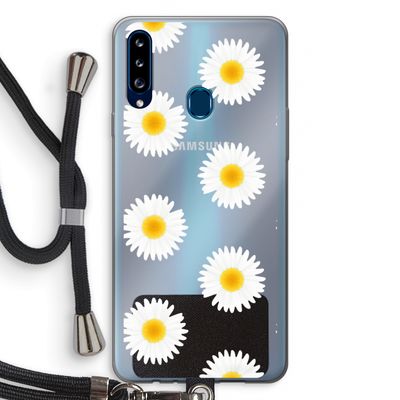 Margrietjes: Samsung Galaxy A20s Transparant Hoesje met koord