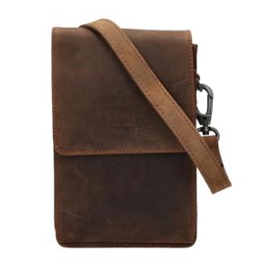 DSTRCT DSTRCT - crossbody/telefoontas cognac Bruin Leer Crossbody-tassen