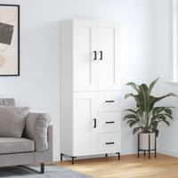 Hoge kast 69,5x34x180 cm bewerkt hout wit