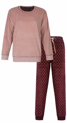 Medaillion dames velours pyjama - Winter Violet - Warme zachte pyjama