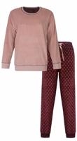 Medaillion dames velours pyjama - Winter Violet - Warme zachte pyjama