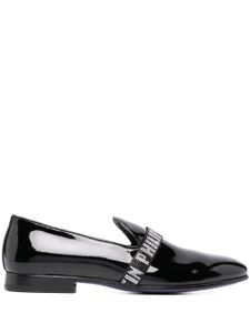 Philipp Plein mocassins vernis à logo - Noir