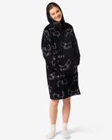 HEMA Takkie en Siepie damesnachthemd fleece zwart (zwart)