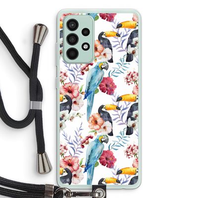 Bloemen tukan: Samsung Galaxy A52s 5G Transparant Hoesje met koord