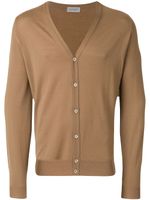 John Smedley v-neck cardigan - Marron - thumbnail