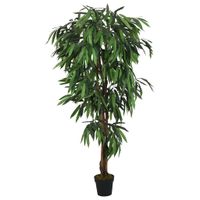 Kunstplant mangoboom 450 bladeren 120 cm groen