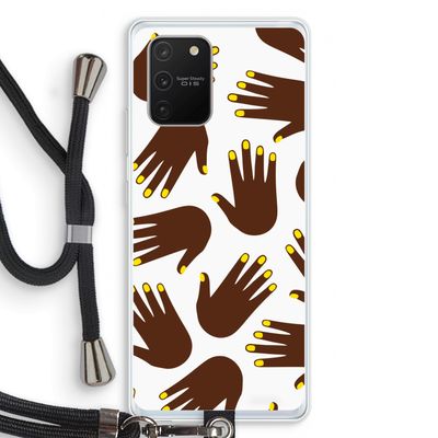 Hands dark: Samsung Galaxy S10 Lite Transparant Hoesje met koord