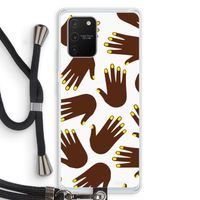 Hands dark: Samsung Galaxy S10 Lite Transparant Hoesje met koord