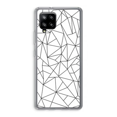 Geometrische lijnen zwart: Samsung Galaxy A42 5G Transparant Hoesje