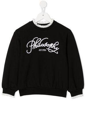 Philosophy Di Lorenzo Serafini Kids sweat à logo brodé - Noir
