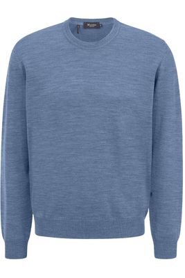 MAERZ Superwash Classic Fit Trui ronde hals lichtblauw, Effen