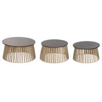 Set van 3 tafels Home ESPRIT Bruin 66 X 66 X 34 CM (3 Stuks)