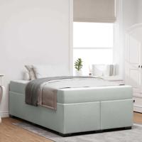Bedframe met matras met matras Lichtgrijs 120 x 190 cm Fluweel