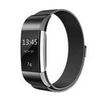 Fitbit Charge 2 milanese bandje - Maat: Small - Zwart - thumbnail