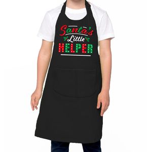 Santas little helper Kerst keukenschort zwart voor kinderen