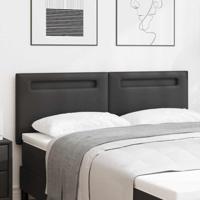 Hoofdbord met LED -striplichten Wandgemonteerd Zwart 160 cm PVC