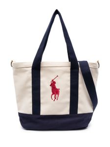 Ralph Lauren Kids sac cabas en toile à logo brodé - Tons neutres