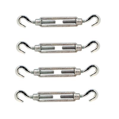 Spanschroeven/draadspanner met 2 haken - 4x - 11 cm - verzinkt staal - 70kg