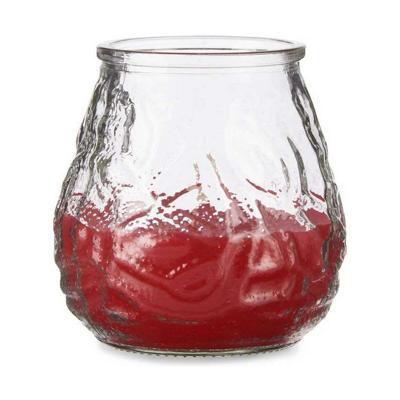 Kaars Ibergarden Rood Transparant Glas Paraffine Citronella Geranium 9 x 9,5 x 9 cm (6 Stuks)