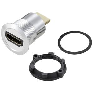 TRU COMPONENTS TC-11980448 HDMI-paneeladapterbus HDMI-bus - HDMI-stekker Zilver Aantal polen: 1 Inhoud: 1 stuk(s)