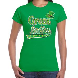 T-shirt st. Patricksday - green ladies - klavertjes - dames