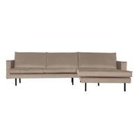 BePureHome Rodeo Chaise Longue Rechts - Velvet - Khaki - thumbnail