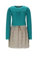 NoNo winter combo jurk meisjes - zand - Morly - rib jersey top + plisse, AOP rok NoNo winter combo jurk meisjes - zand - Morly - rib jersey top + plisse, AOP rok