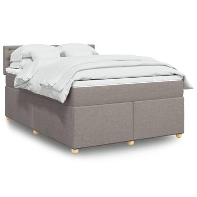 Boxspring met matras stof taupe 140x190 cm